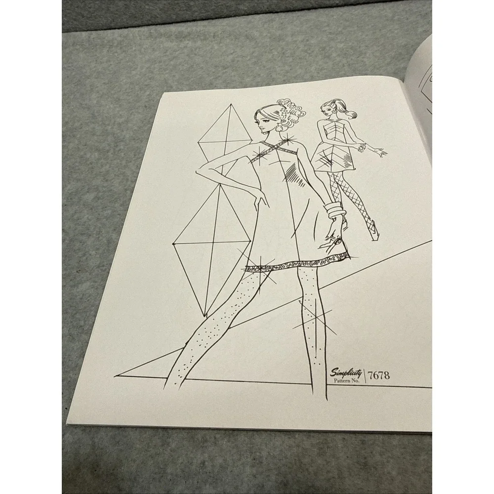New Fashion Simplicity Sewing Vintage Pattern Clothing Store Adult Coloring Book